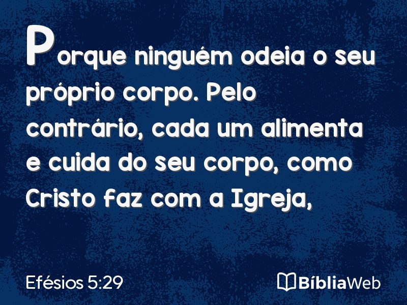Efésios 5:29 em imagem para compartilhar