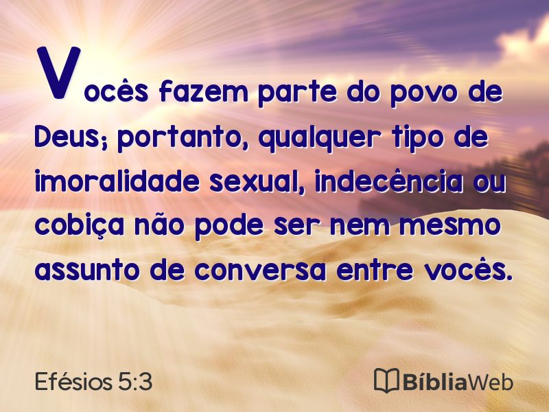 Efésios 5:3 em imagem para compartilhar
