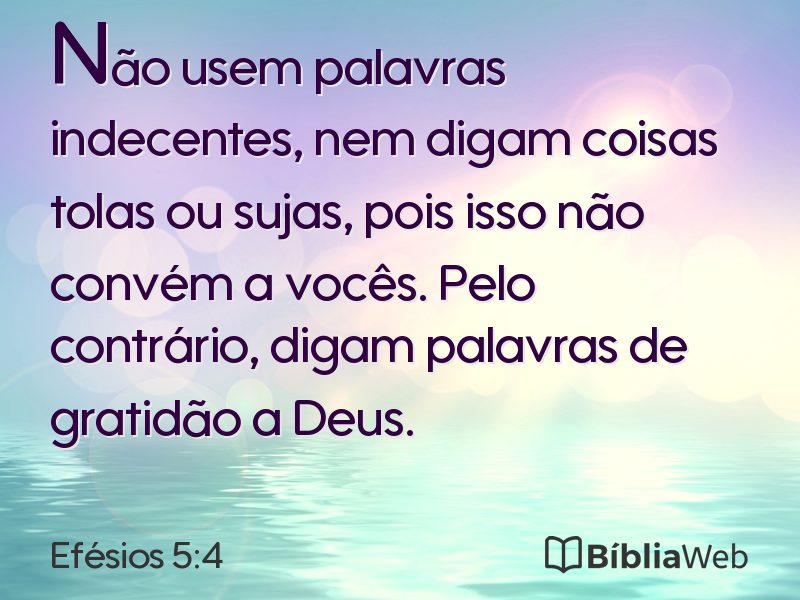 Efésios 5:4 em imagem para compartilhar