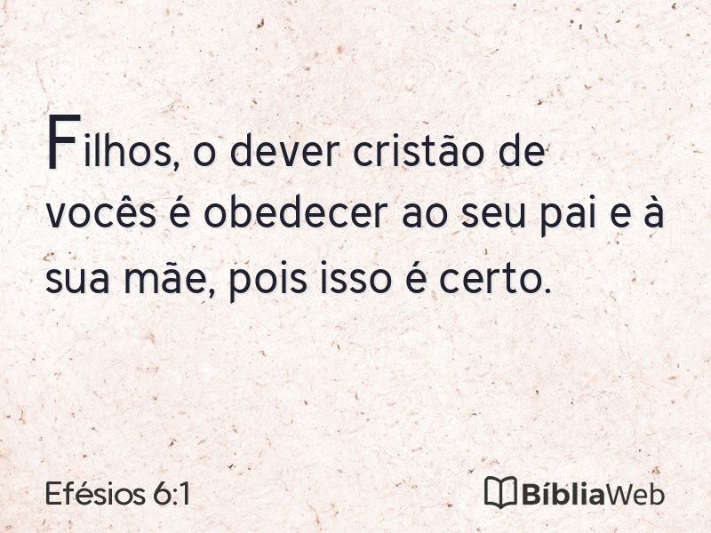 Efésios 6:1 em imagem para compartilhar