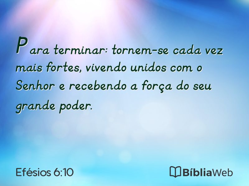 Efésios 6:10 em imagem para compartilhar