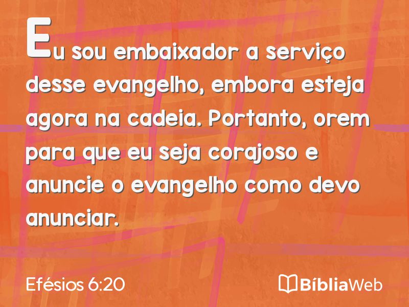 Efésios 6:20 em imagem para compartilhar