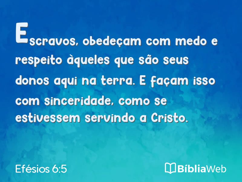 Efésios 6:5 em imagem para compartilhar