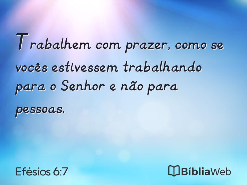 Efésios 6:7 em imagem para compartilhar