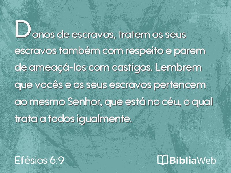 Efésios 6:9 em imagem para compartilhar