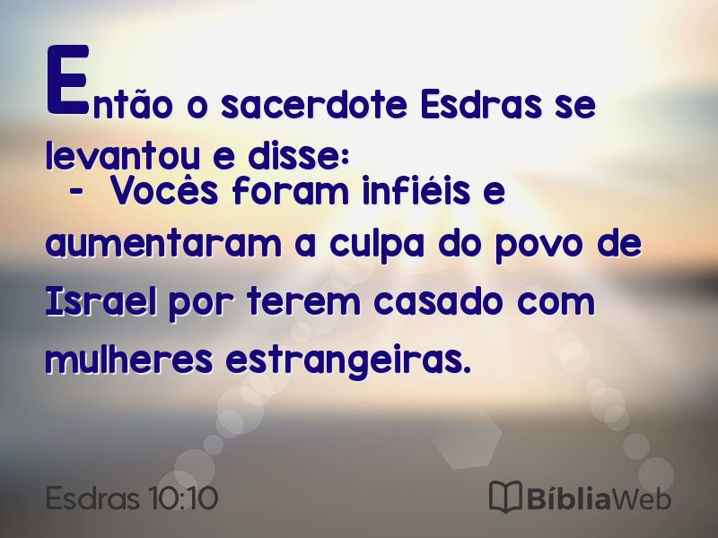 Esdras 10:10 em imagem para compartilhar