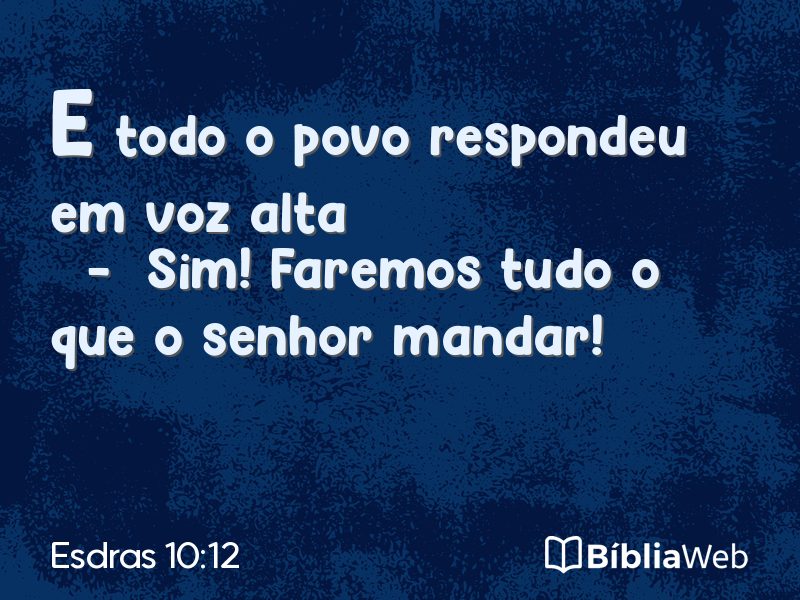 Esdras 10:12 em imagem para compartilhar