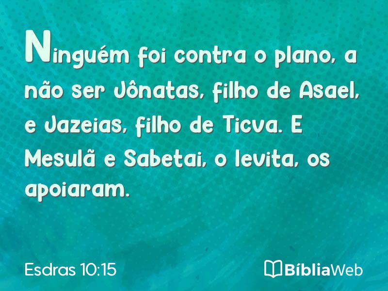 Esdras 10:15 em imagem para compartilhar