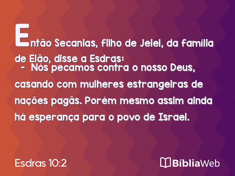 Esdras 10:2 em imagem para compartilhar