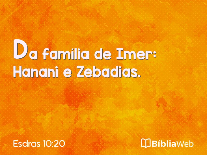 Esdras 10:20 em imagem para compartilhar