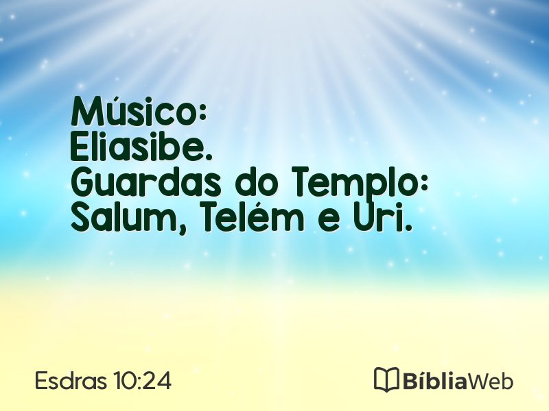 Esdras 10:24 em imagem para compartilhar
