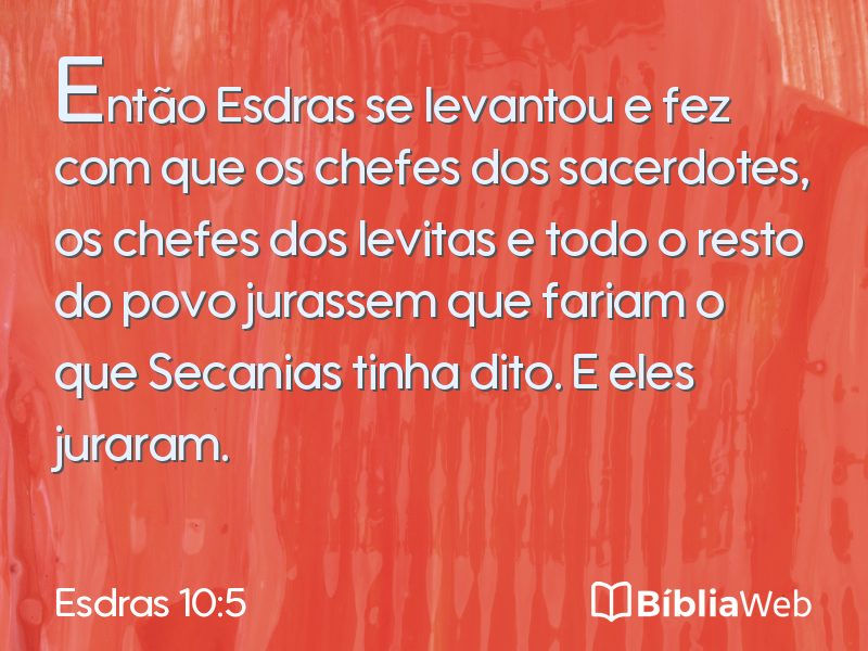Esdras 10:5 em imagem para compartilhar