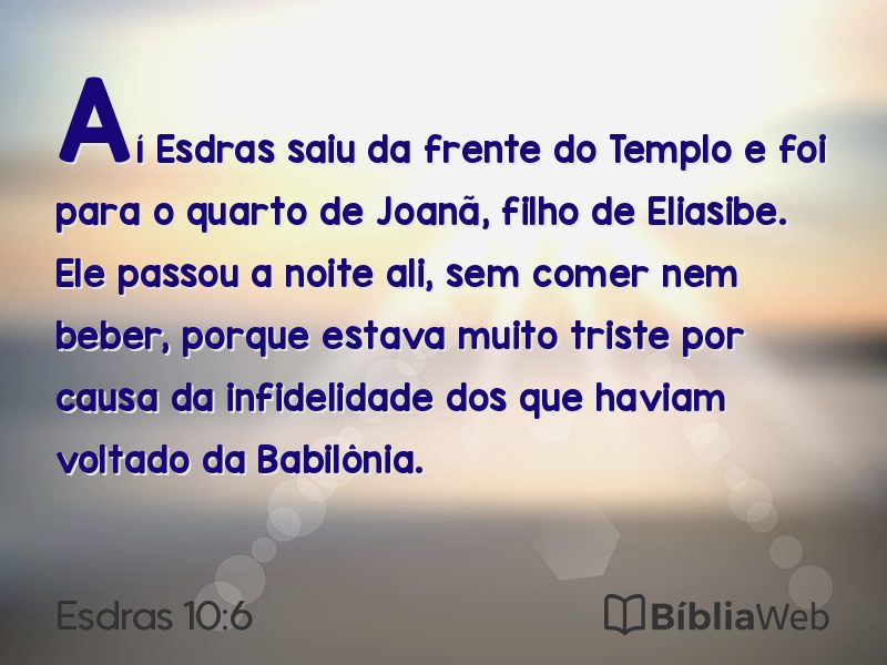 Esdras 10:6 em imagem para compartilhar