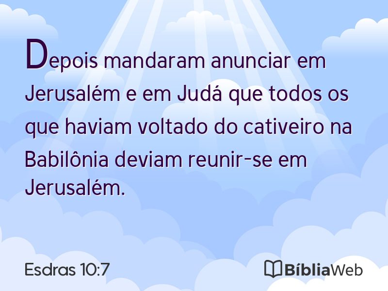 Esdras 10:7 em imagem para compartilhar