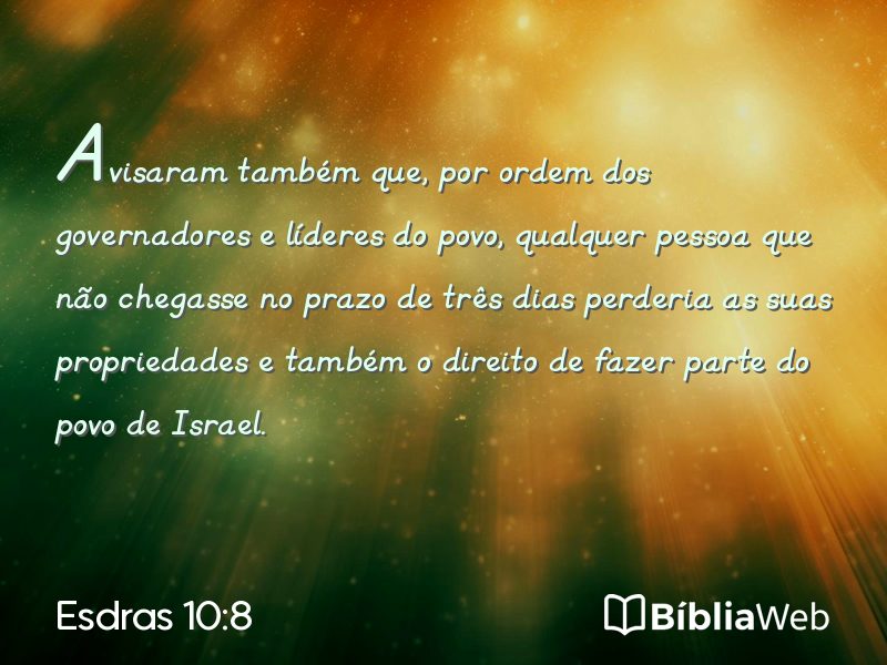 Esdras 10:8 em imagem para compartilhar