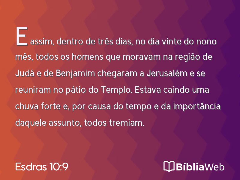 Esdras 10:9 em imagem para compartilhar