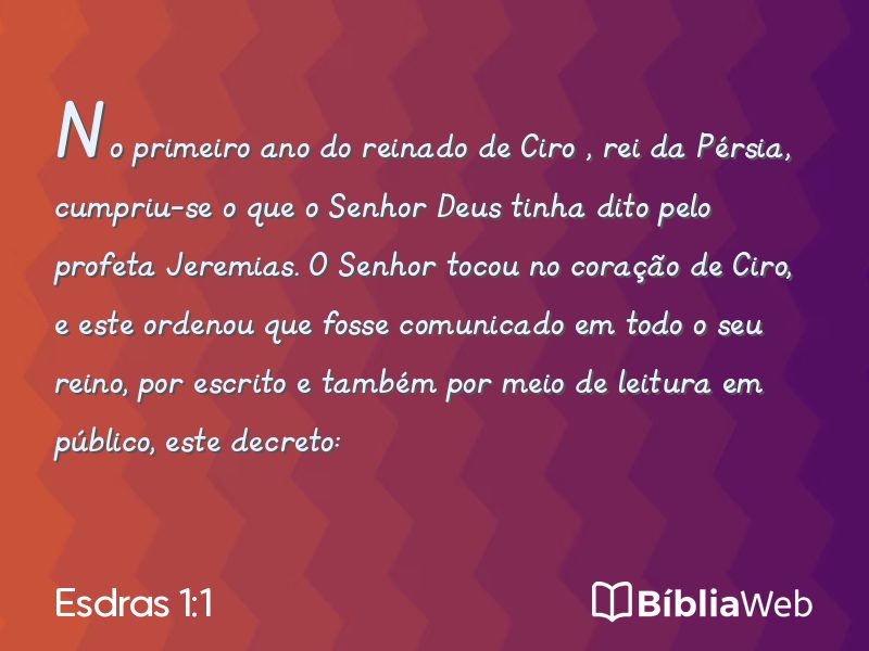 Esdras 1:1 em imagem para compartilhar