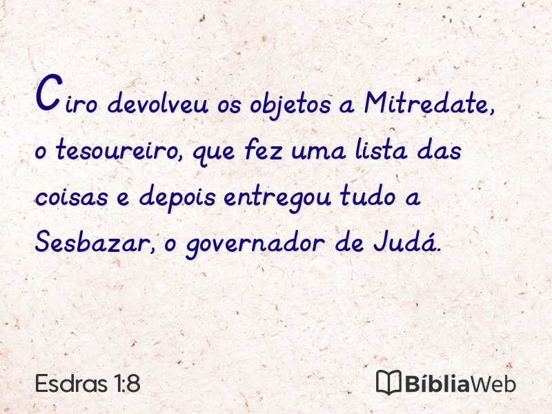 Esdras 1:8 em imagem para compartilhar