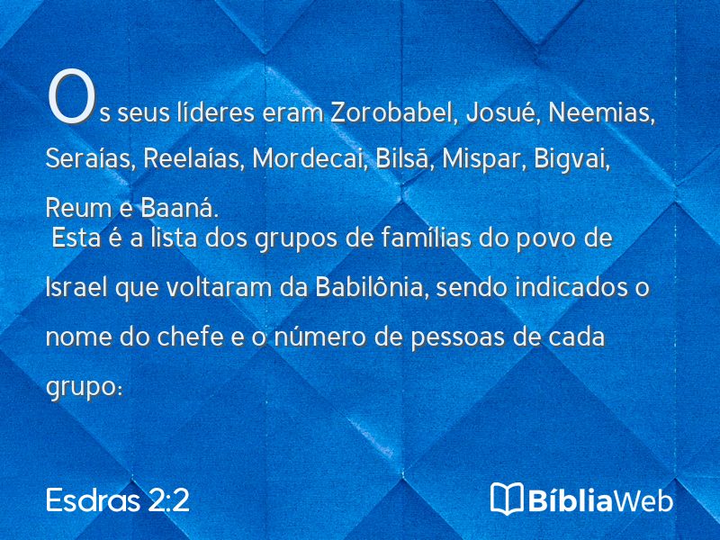 Esdras 2:2 em imagem para compartilhar