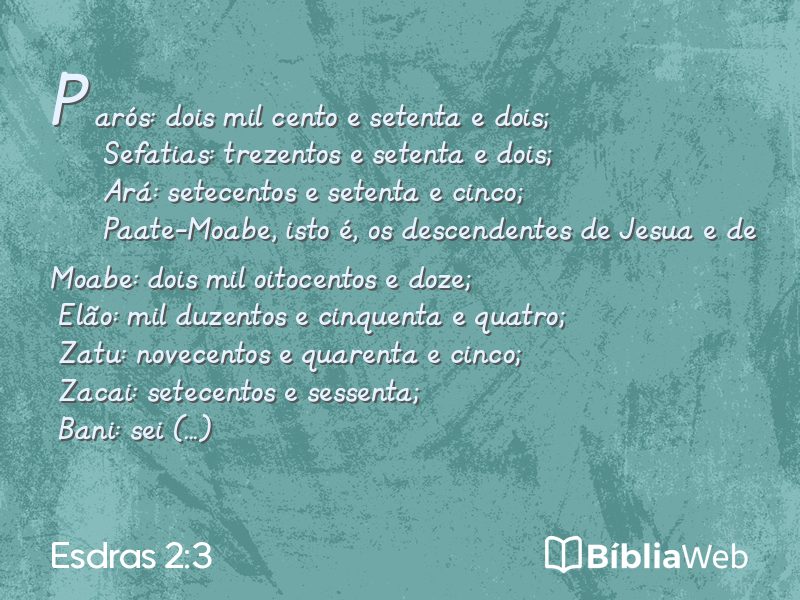 Esdras 2:3 em imagem para compartilhar