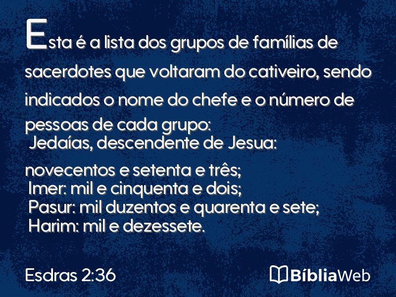 Esdras 2:36 em imagem para compartilhar