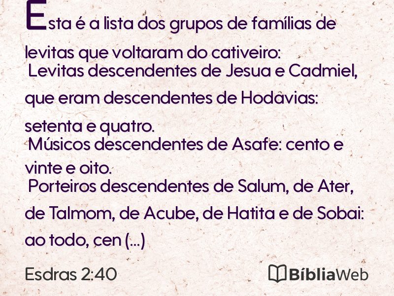 Esdras 2:40 em imagem para compartilhar
