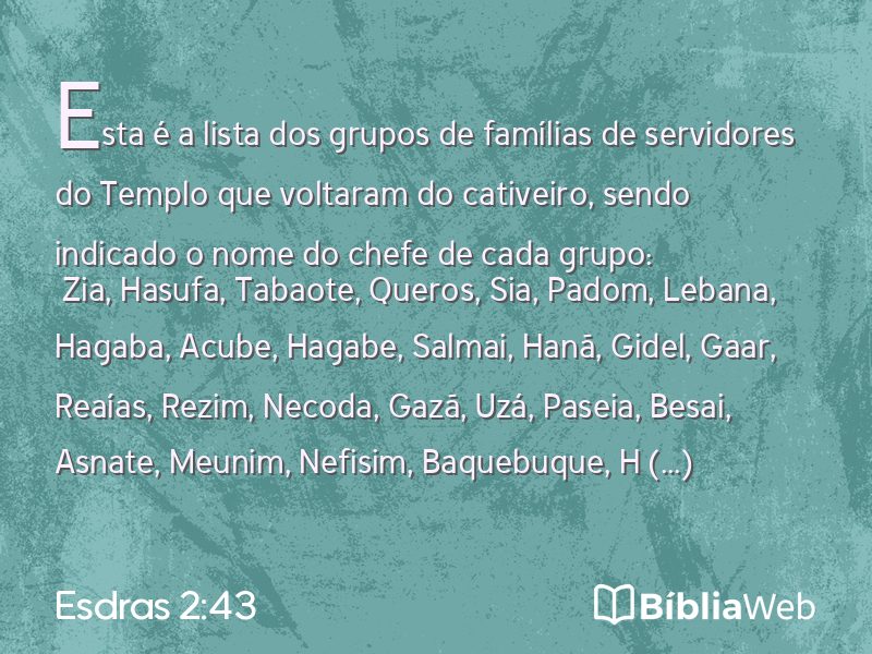 Esdras 2:43 em imagem para compartilhar