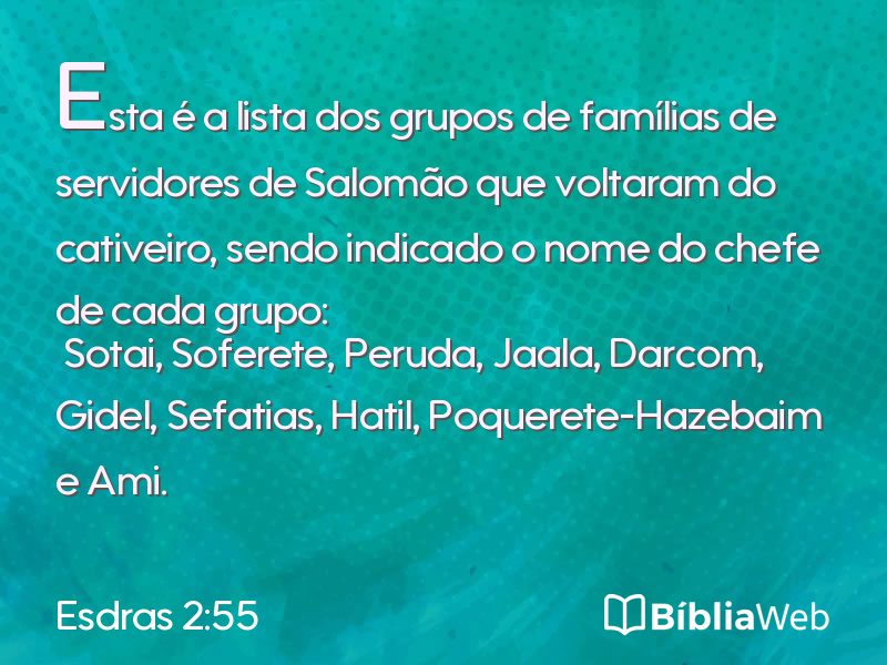 Esdras 2:55 em imagem para compartilhar