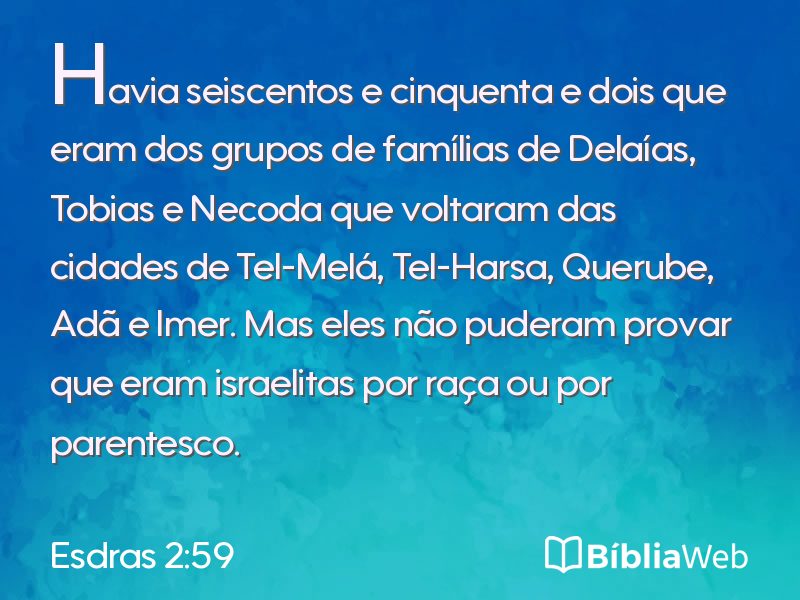 Esdras 2:59 em imagem para compartilhar