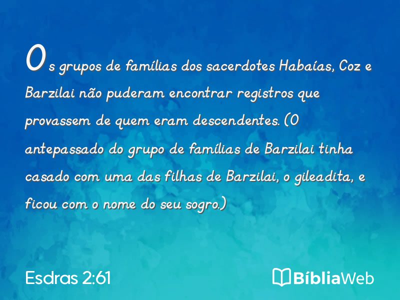 Esdras 2:61 em imagem para compartilhar
