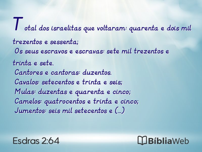 Esdras 2:64 em imagem para compartilhar