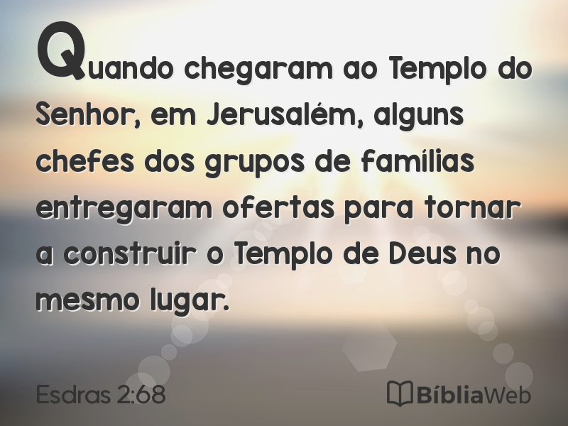 Esdras 2:68 em imagem para compartilhar