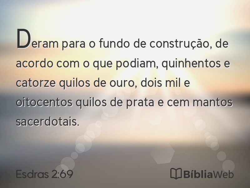 Esdras 2:69 em imagem para compartilhar