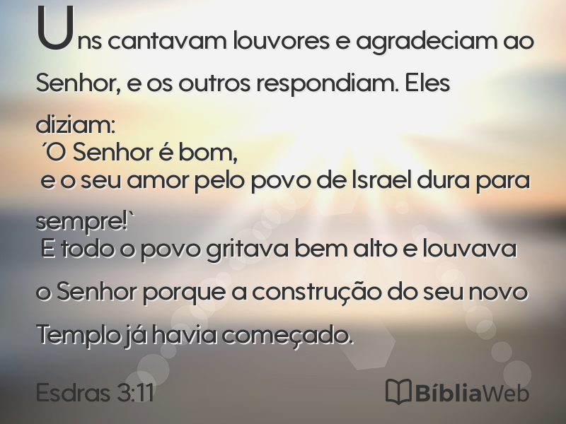 Esdras 3:11 em imagem para compartilhar