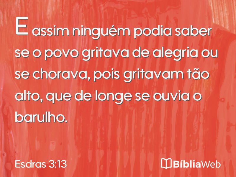 Esdras 3:13 em imagem para compartilhar