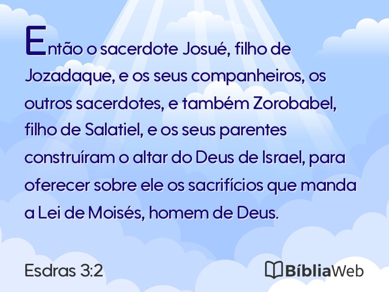 Esdras 3:2 em imagem para compartilhar