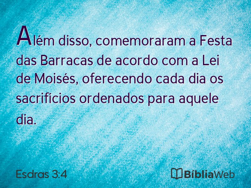 Esdras 3:4 em imagem para compartilhar
