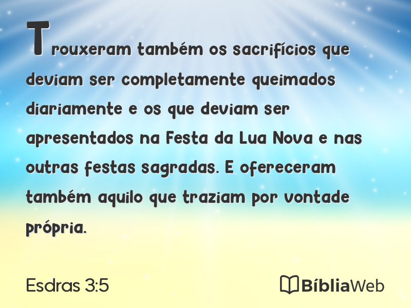 Esdras 3:5 em imagem para compartilhar