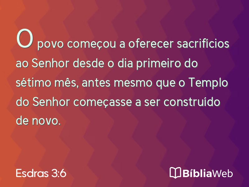 Esdras 3:6 em imagem para compartilhar