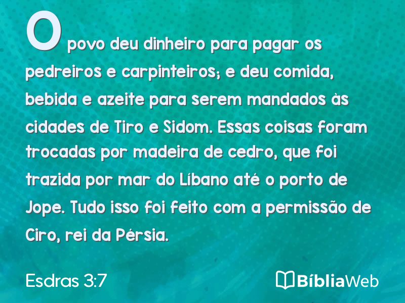 Esdras 3:7 em imagem para compartilhar