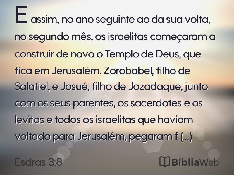 Esdras 3:8 em imagem para compartilhar