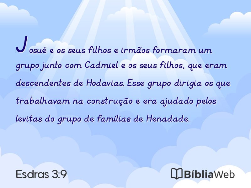 Esdras 3:9 em imagem para compartilhar