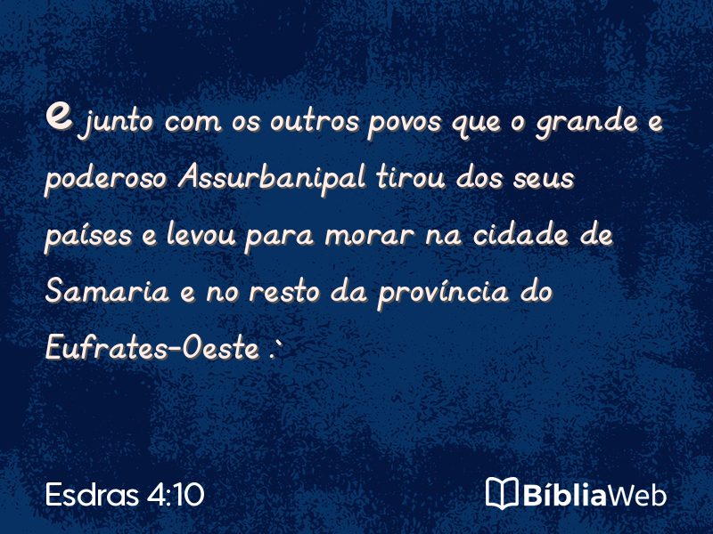 Esdras 4:10 em imagem para compartilhar