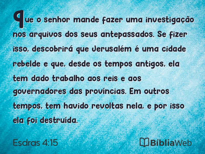 Esdras 4:15 em imagem para compartilhar