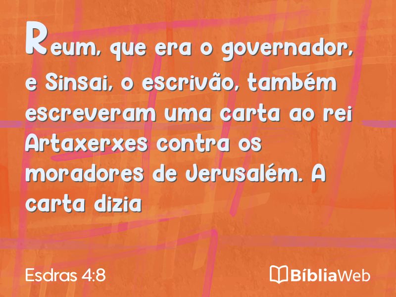 Esdras 4:8 em imagem para compartilhar