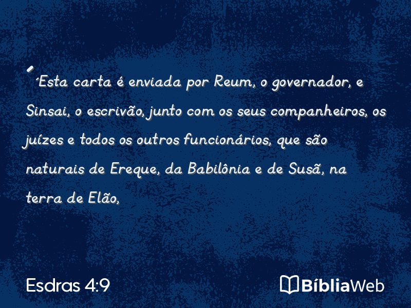 Esdras 4:9 em imagem para compartilhar