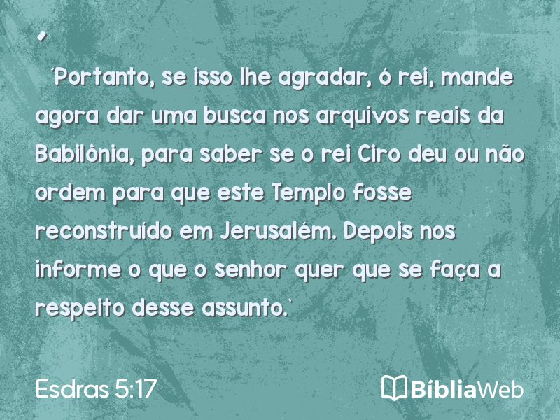 Esdras 5:17 em imagem para compartilhar
