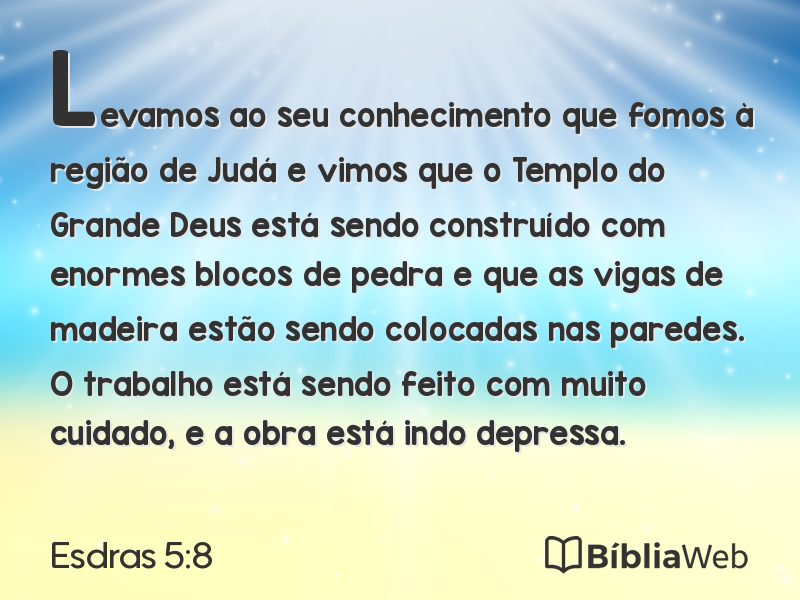 Esdras 5:8 em imagem para compartilhar
