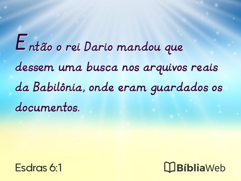 Esdras 6:1 em imagem para compartilhar