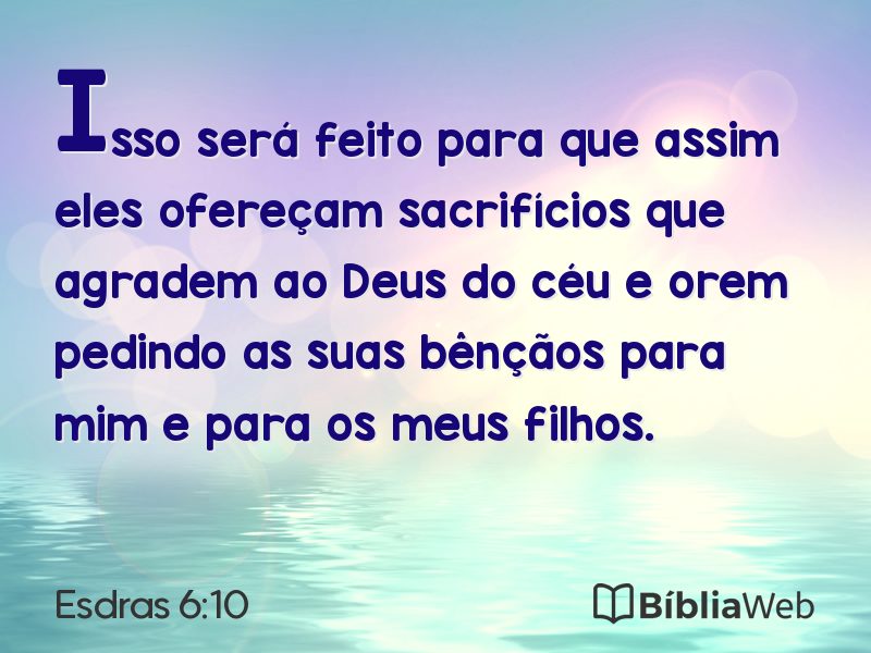 Esdras 6:10 em imagem para compartilhar